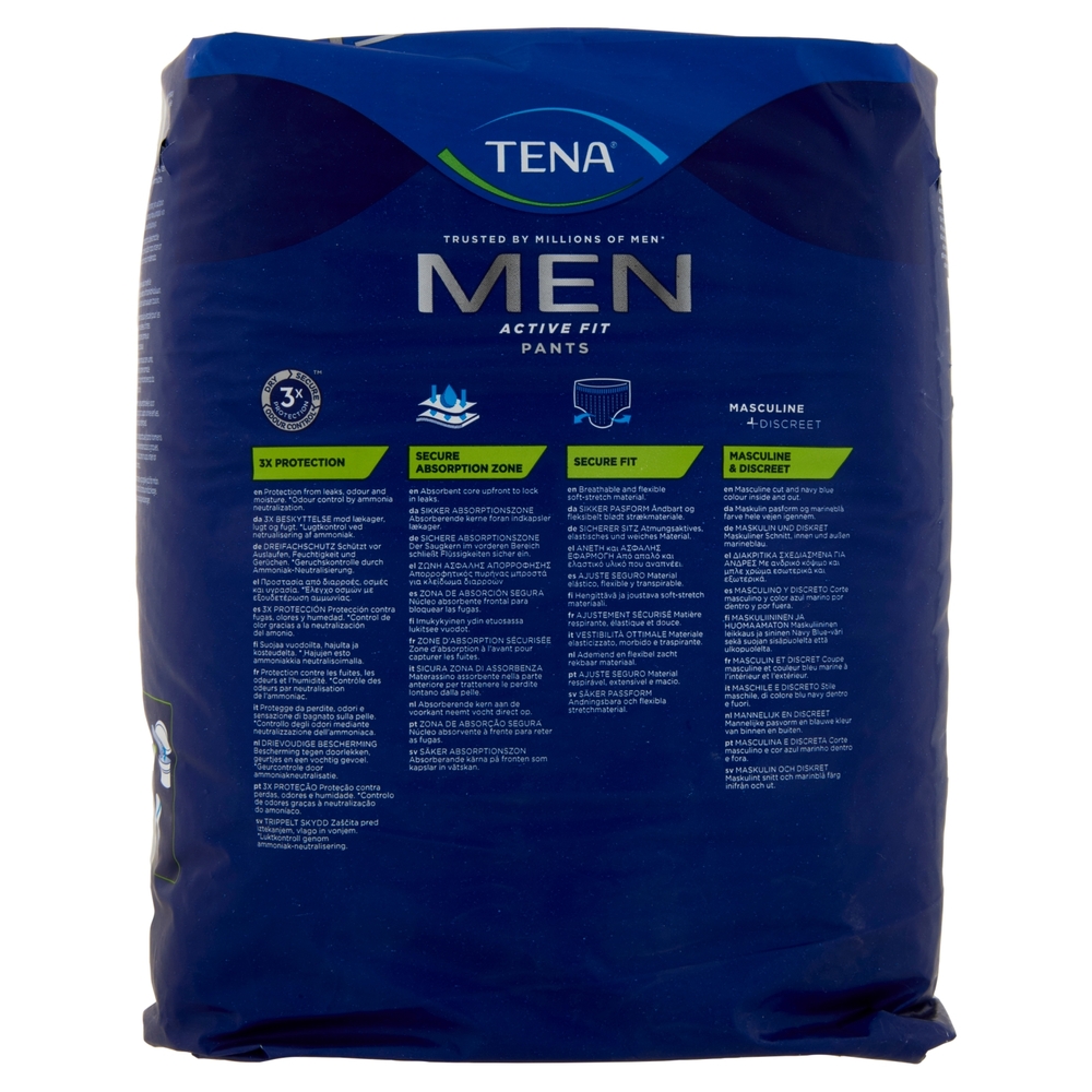 Tena Men Active Fit Pants Plus Size L 8 Pz